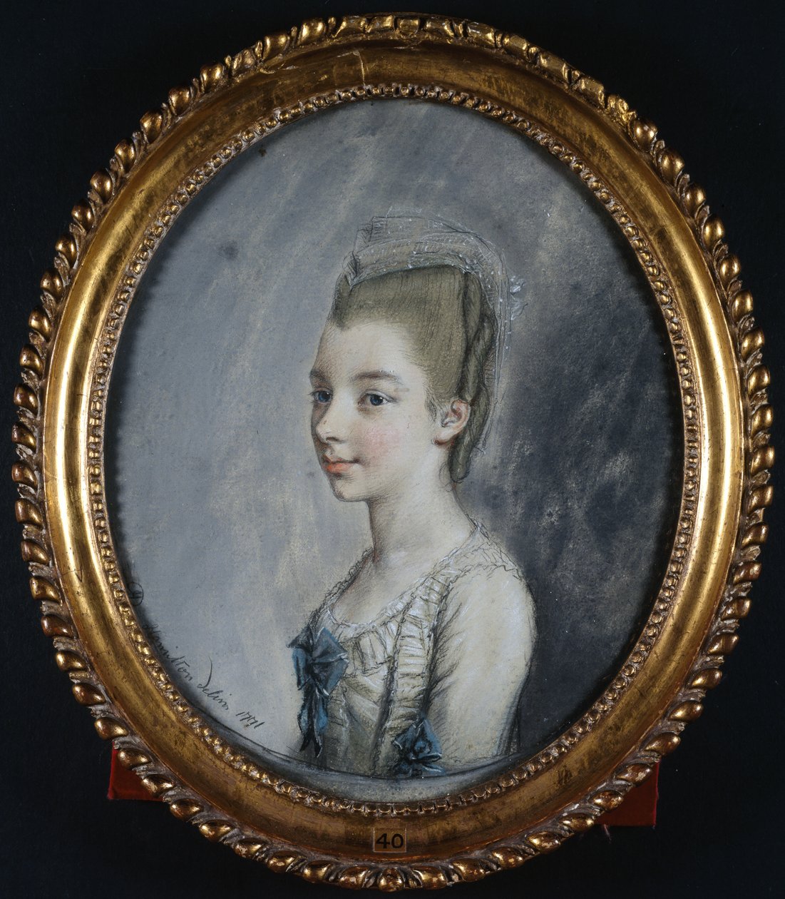 Retrato de Georgiana Spencer, mais tarde Duquesa de Devonshire de Hugh Douglas Hamilton