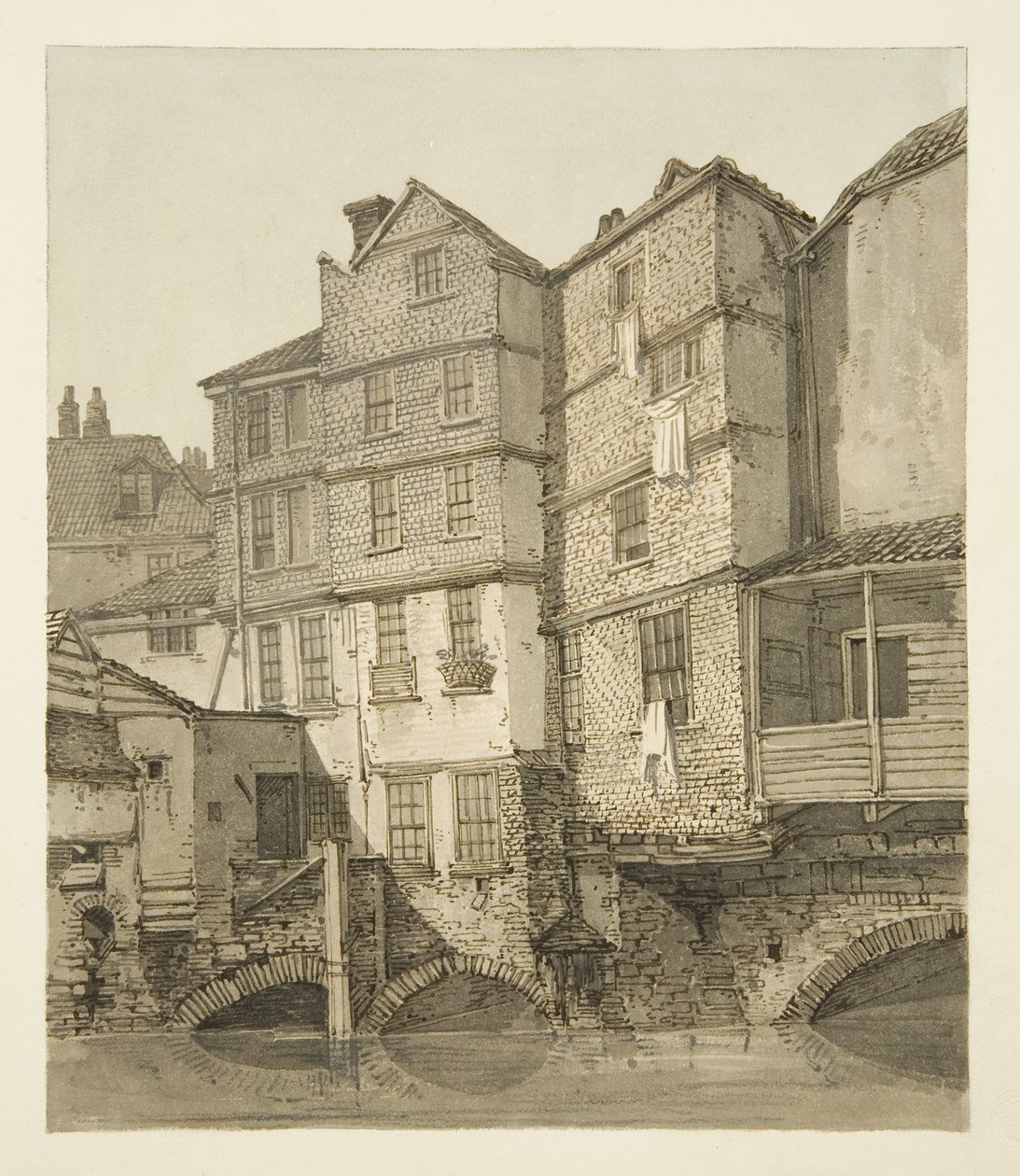 The Frome, olhando rio acima em direção à Christmas Bridge, 1823 de Hugh ONeill