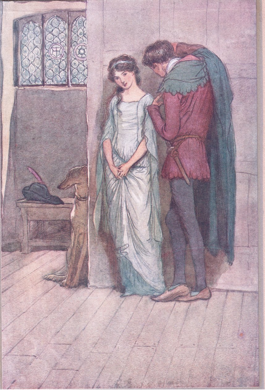 E são as próprias riquezas de ti mesmo que agora viso, ilustração de The Merry Wives of Windsor, 1910 de Hugh Thomson