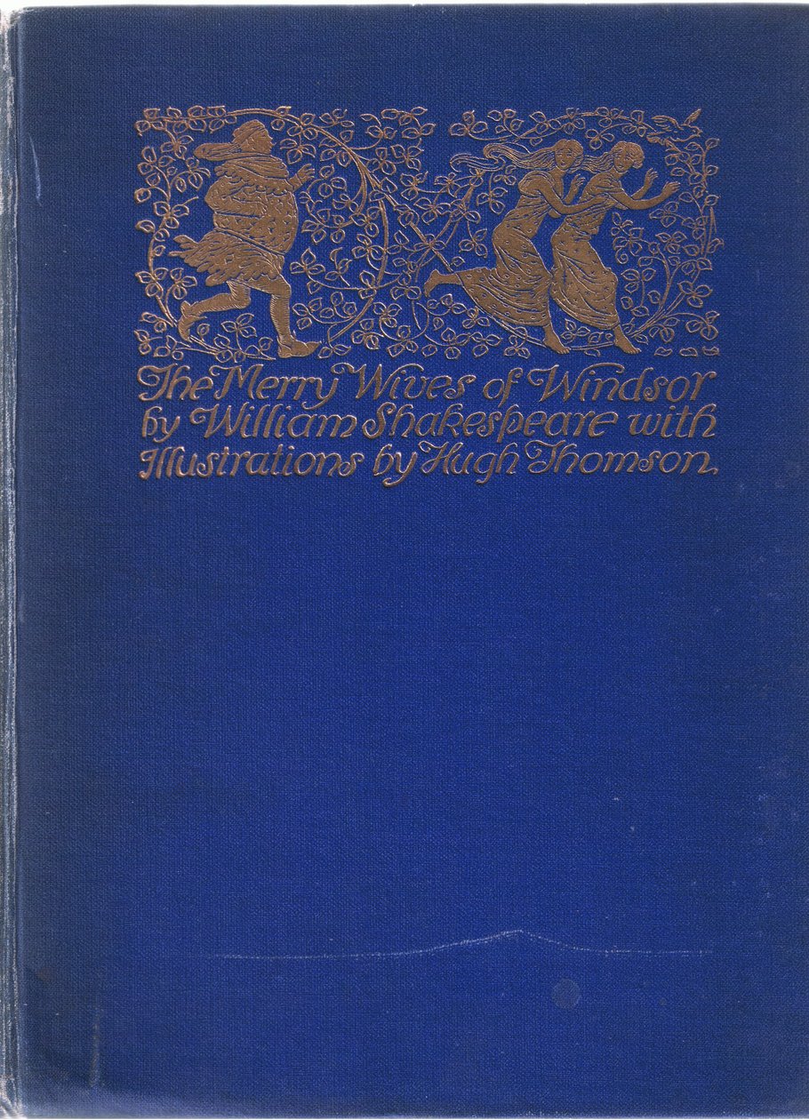 Design da capa, ilustração de The Merry Wives of Windsor, 1910 de Hugh Thomson