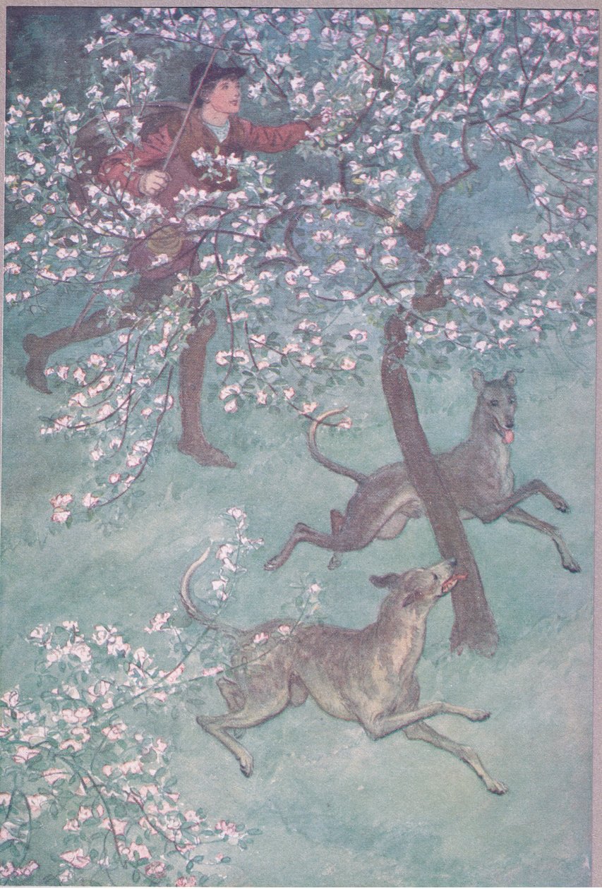 Ele tem olhos da juventude, ele cheira abril e maio, ilustração de The Merry Wives of Windsor, 1910 de Hugh Thomson