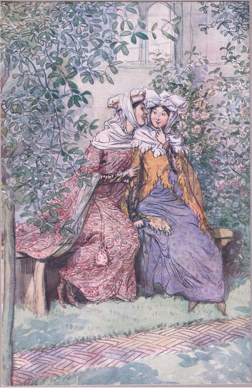 Vamos consultar juntos contra este cavaleiro gorduroso, ilustração de The Merry Wives of Windsor, 1910 de Hugh Thomson
