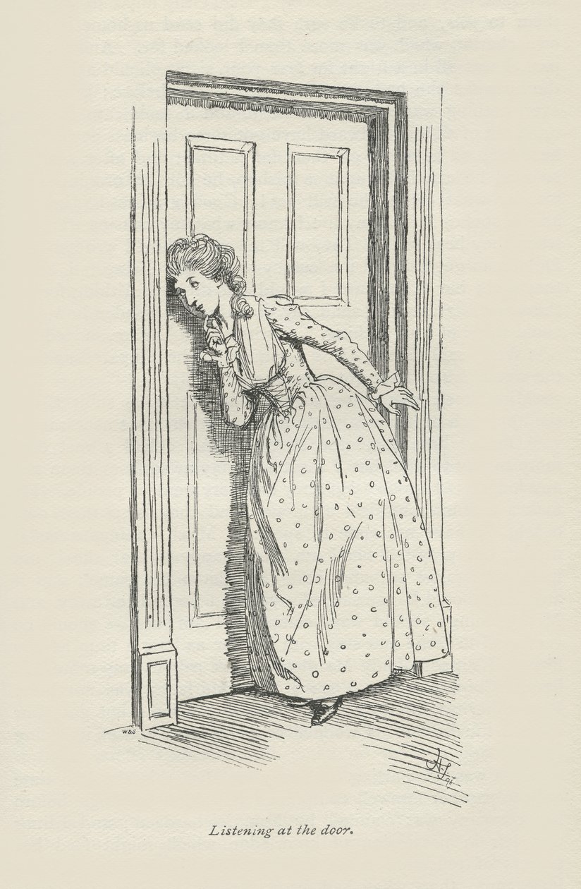 Ouvindo na porta, 1896 de Hugh Thomson