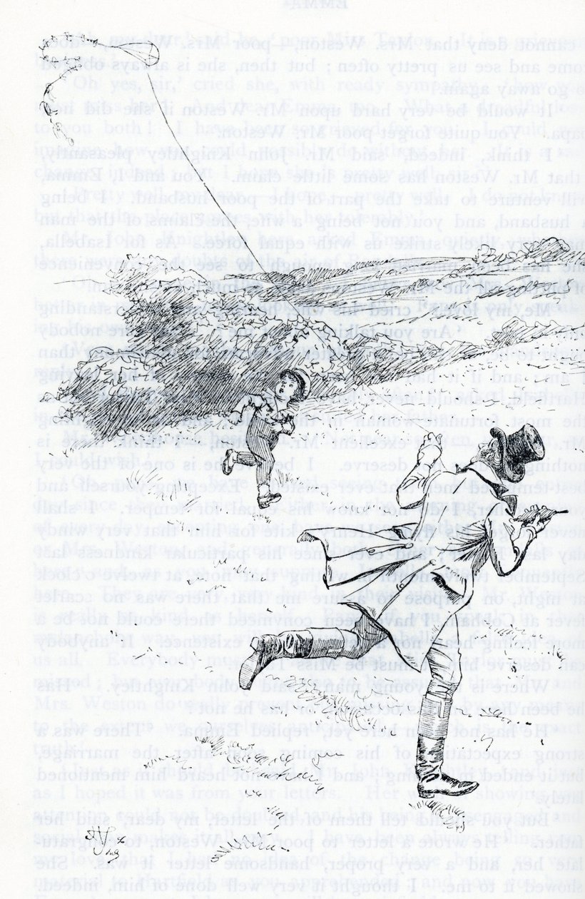 "Sr. Knightley a voar um papagaio" de Hugh Thomson