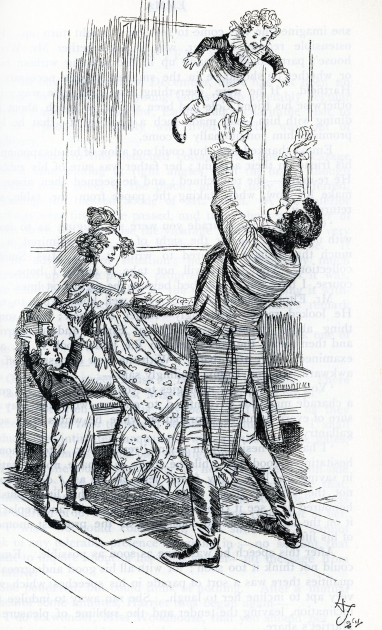 "Sr. Knightley a brincar com os seus filhos" de Hugh Thomson