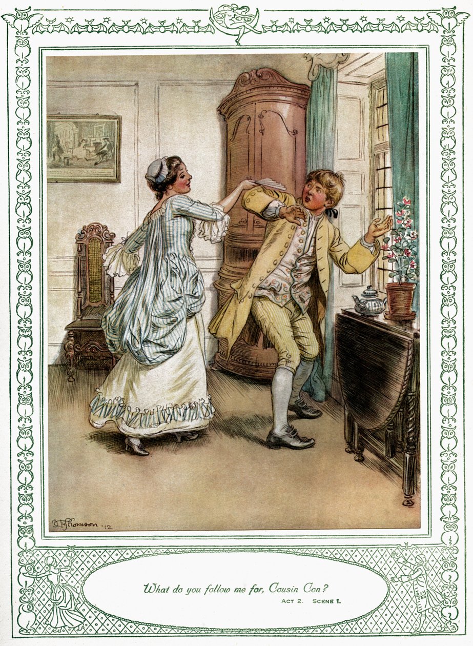 A peça de Oliver Goldsmith "She Stoops to Conque". de Hugh Thomson