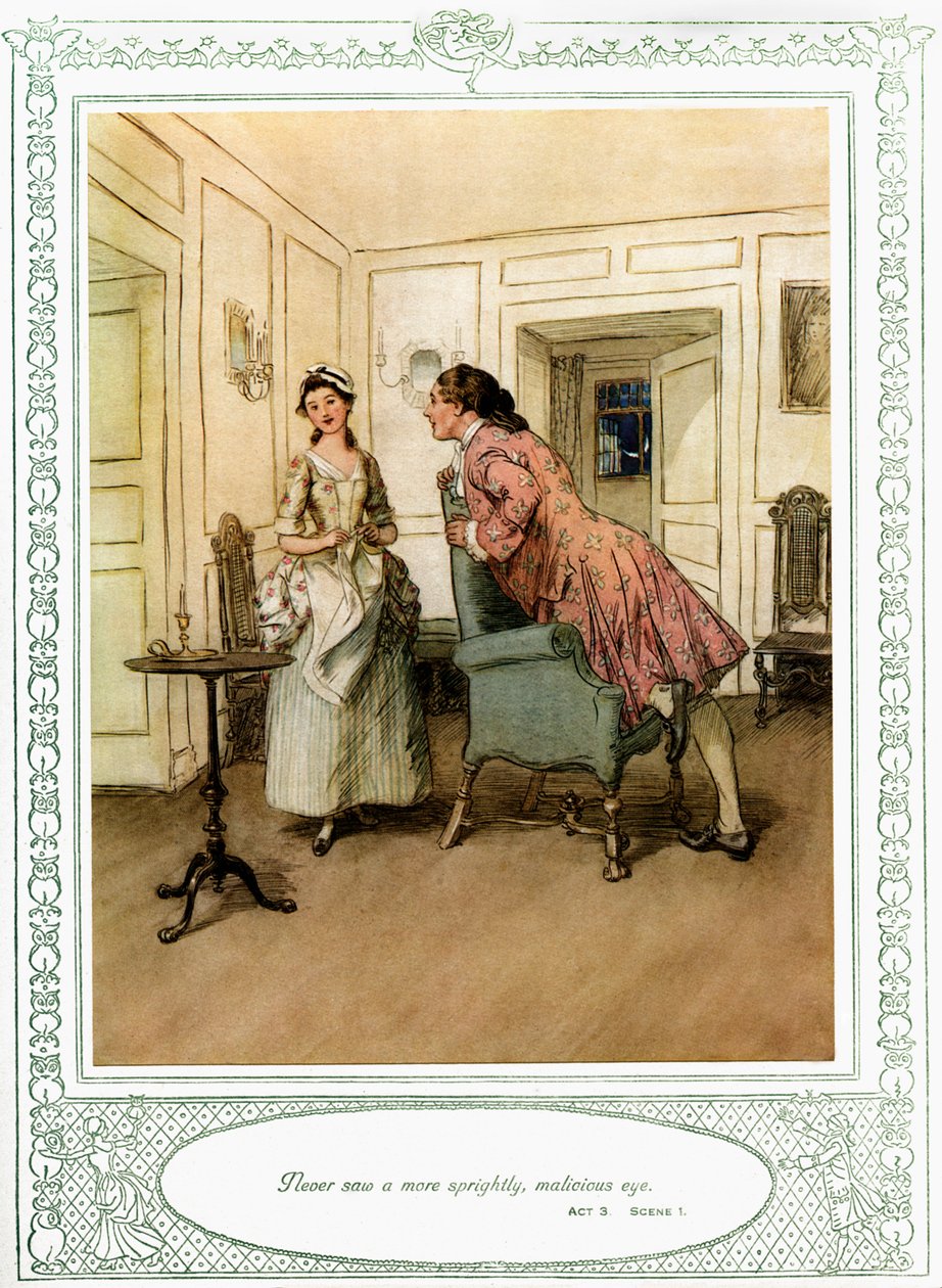 A peça de Oliver Goldsmith "She Stoops to Conque". de Hugh Thomson