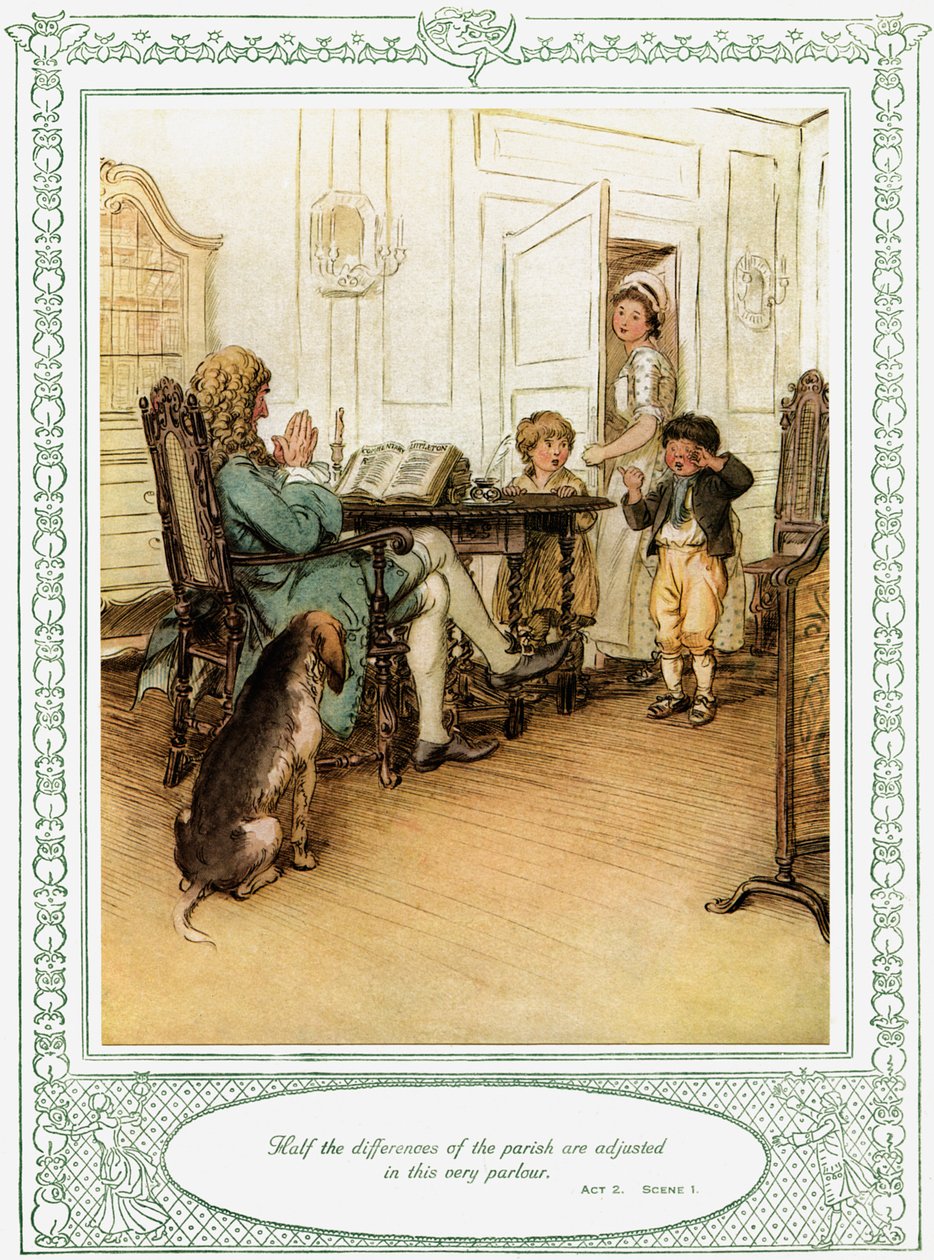 A peça de Oliver Goldsmith "She Stoops to Conque". de Hugh Thomson