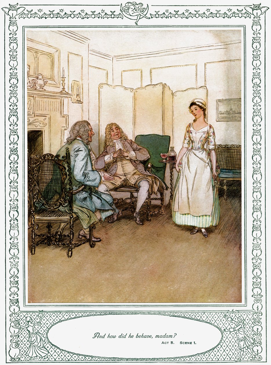 A peça de Oliver Goldsmith "She Stoops to Conque". de Hugh Thomson
