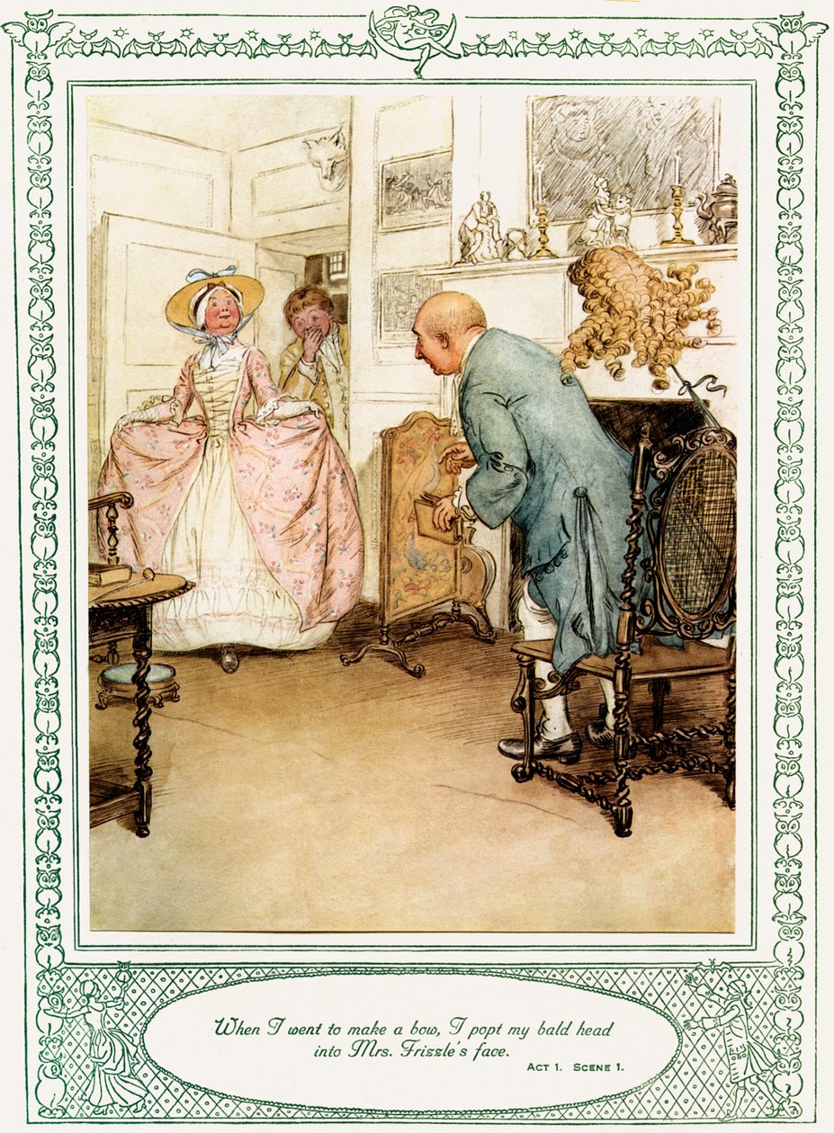A peça de Oliver Goldsmith "She Stoops to Conque". de Hugh Thomson