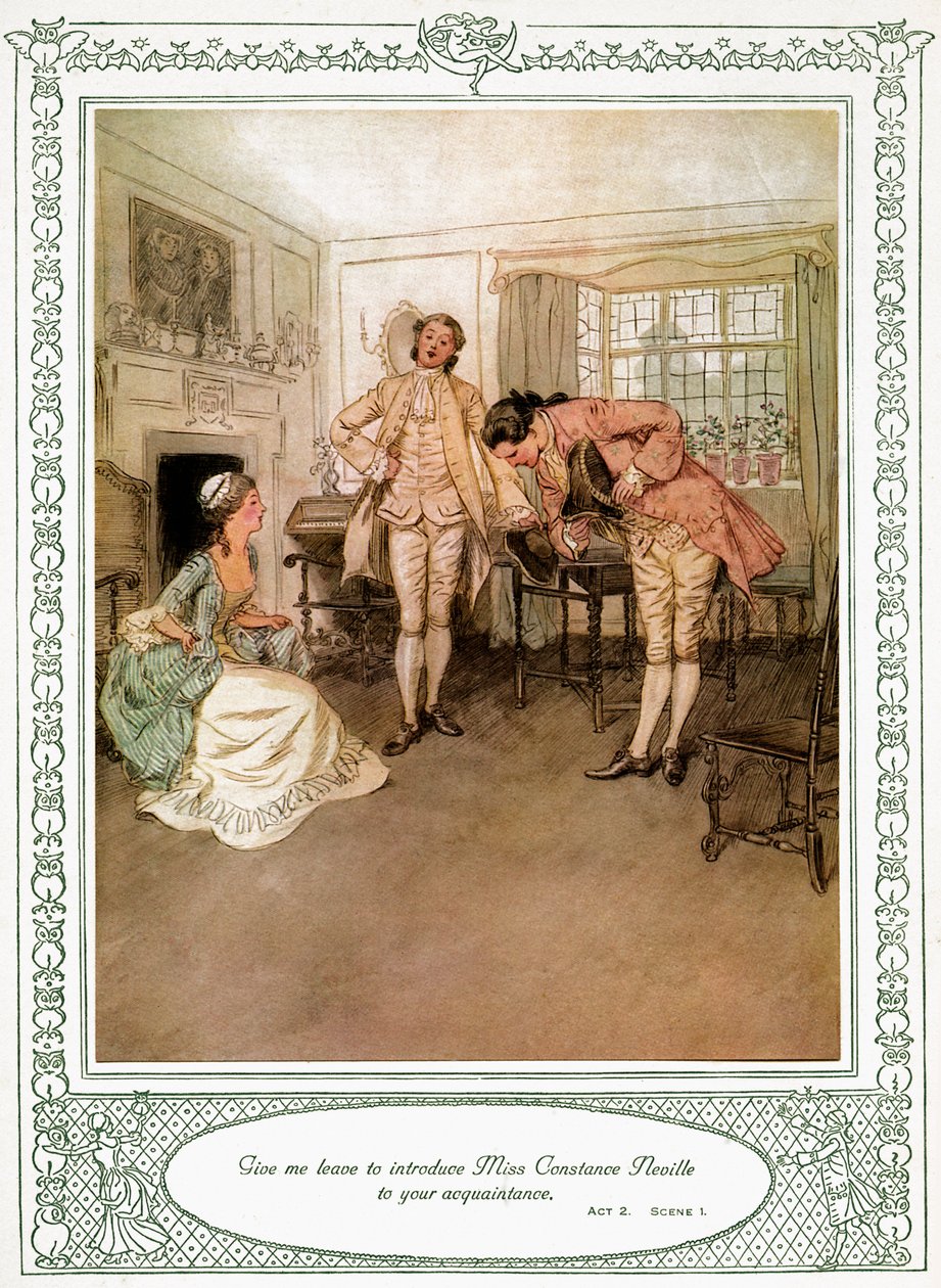 A peça de Oliver Goldsmith "She Stoops to Conque". de Hugh Thomson