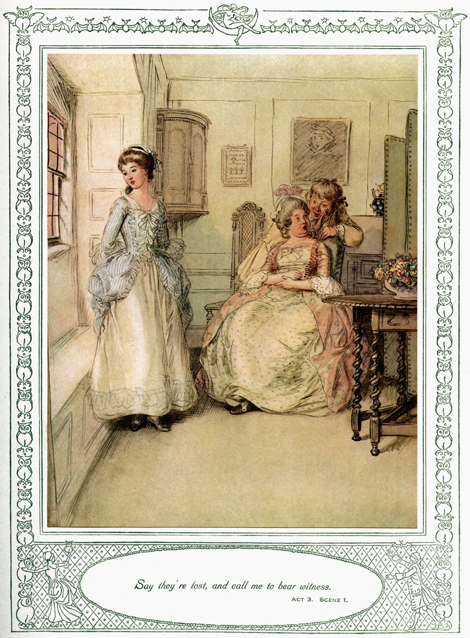 A peça de Oliver Goldsmith "She Stoops to Conque". de Hugh Thomson
