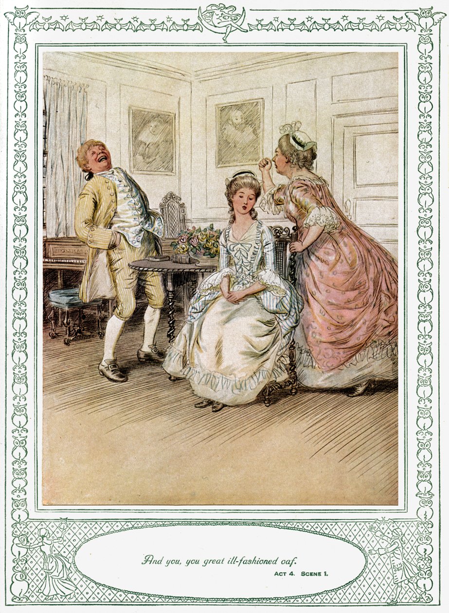 A peça de Oliver Goldsmith "She Stoops to Conque". de Hugh Thomson