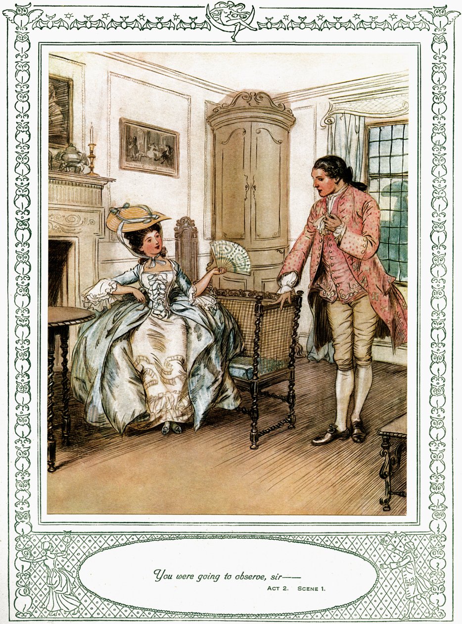 A peça de Oliver Goldsmith "She Stoops to Conque". de Hugh Thomson