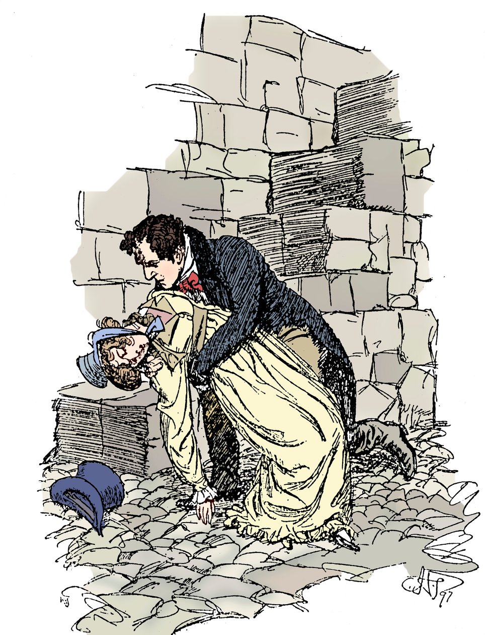 Cena da persuasão de Jane Austens, 1897 de Hugh Thomson