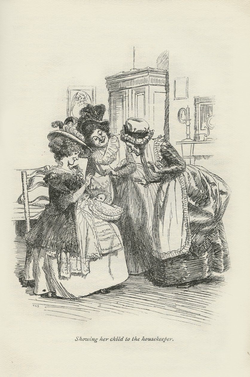 Mostrando seu filho para a empregada, 1896 de Hugh Thomson