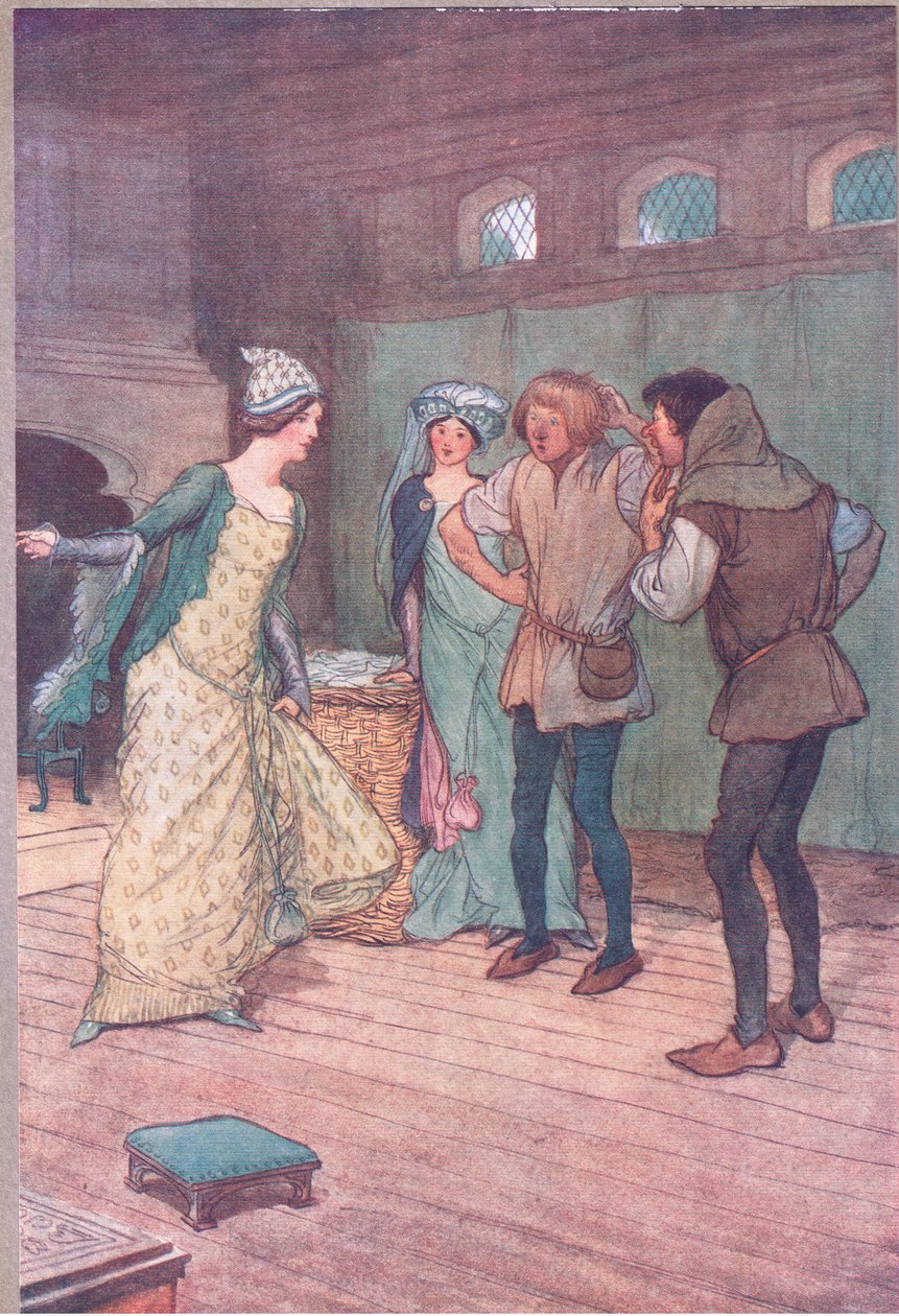 Há vazio na vala enlameada, ilustração de The Merry Wives of Windsor, 1910 de Hugh Thomson