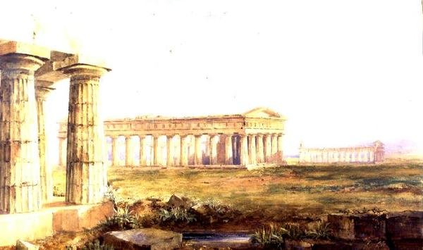 Os Templos em Paestum de Hugh William Williams