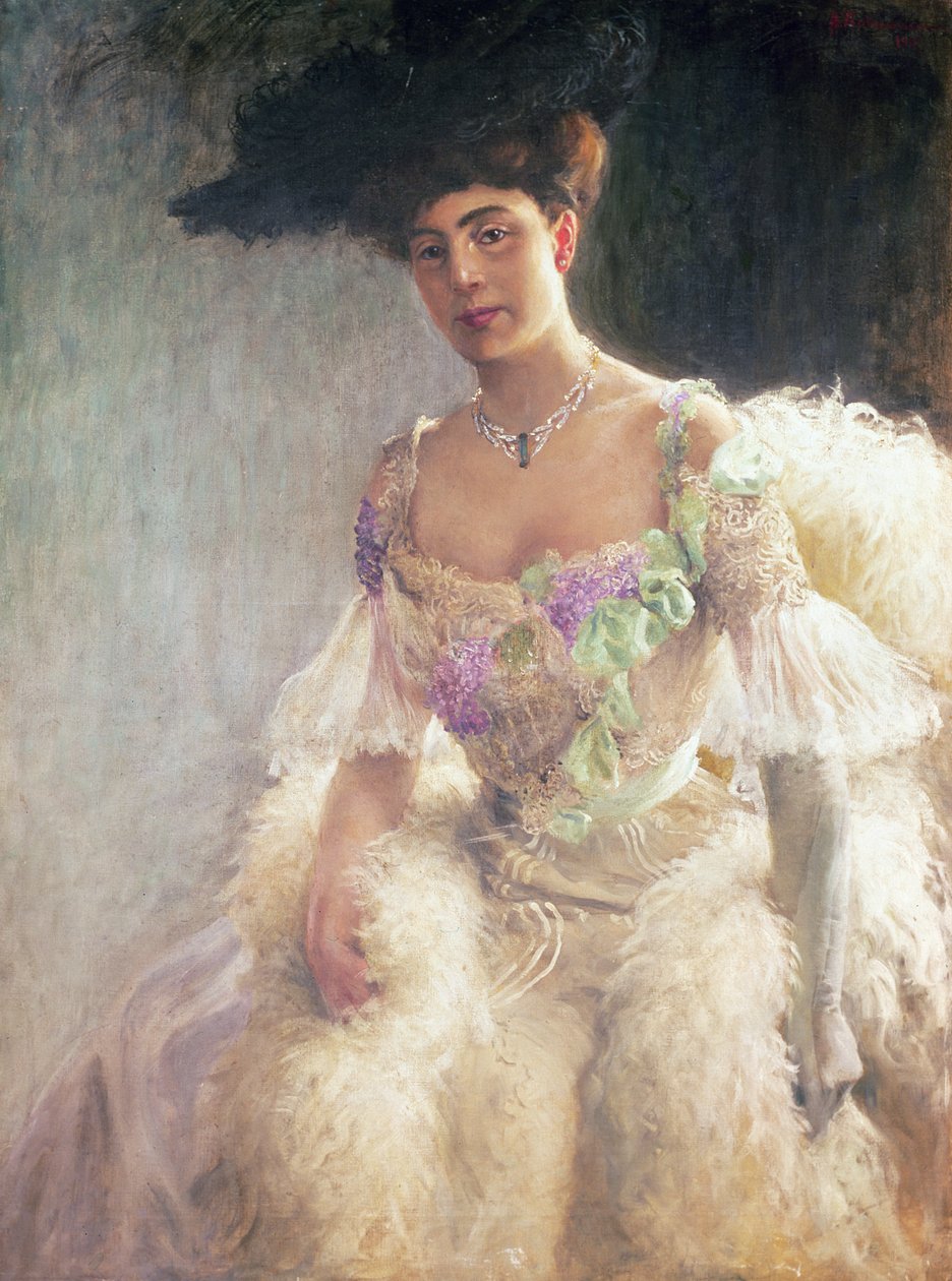 Retrato de uma senhora em vestido de noite, 1903 de Hugo Elias Bachmanssen