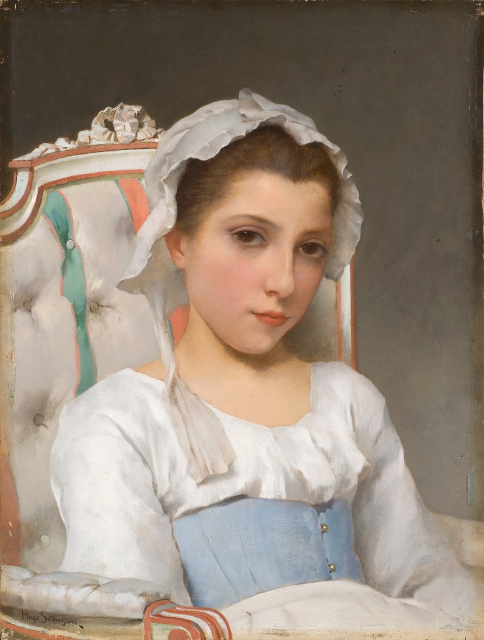 Retrato, de, um, menina jovem de Hugo Salmson