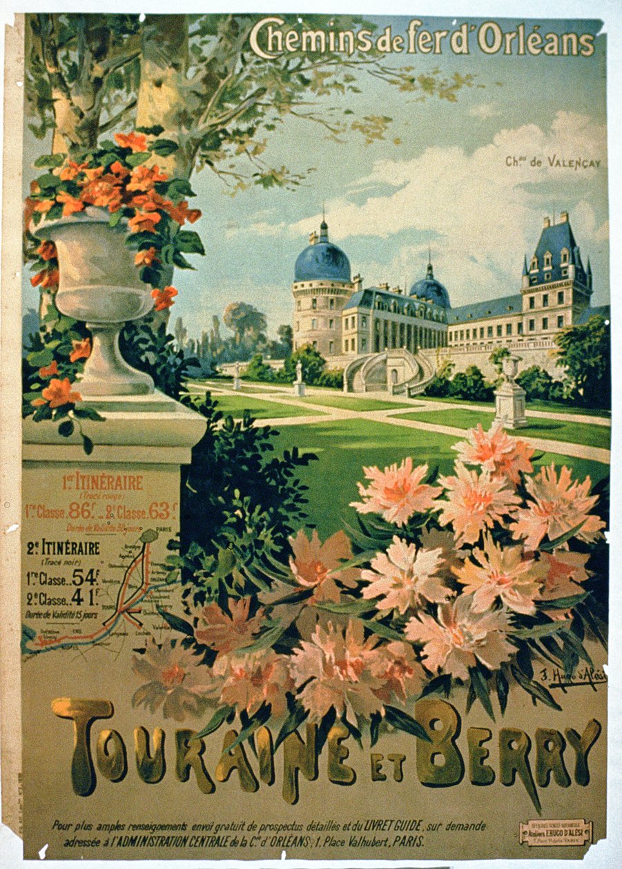 Anúncio para &39;Touraine Et Berry&39;, por Orleans Railway de Hugo d