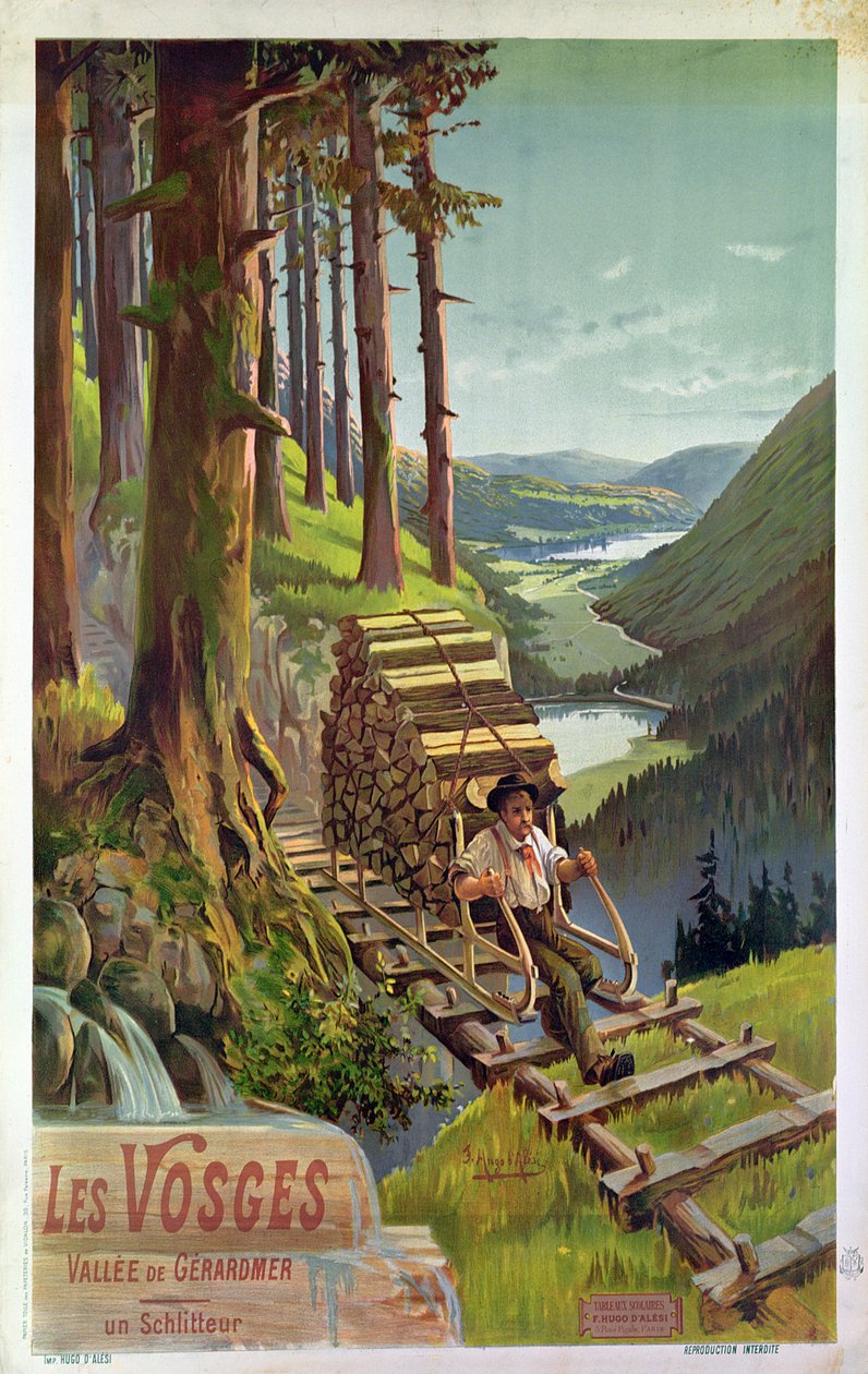 Cartaz publicitário The Vosges, 1900 de Hugo d