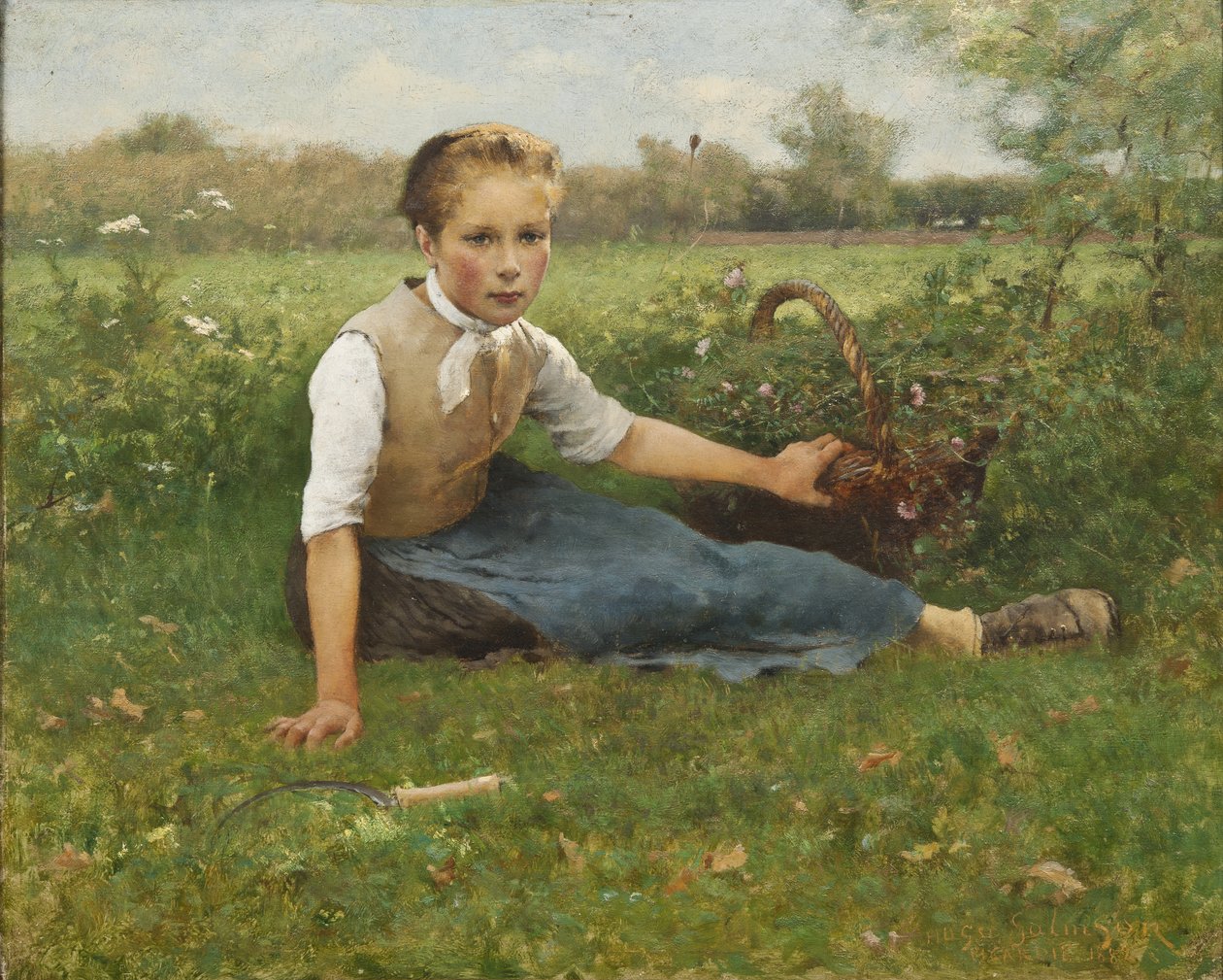 Colhendo Flores, 1882 de Hugo Salmson