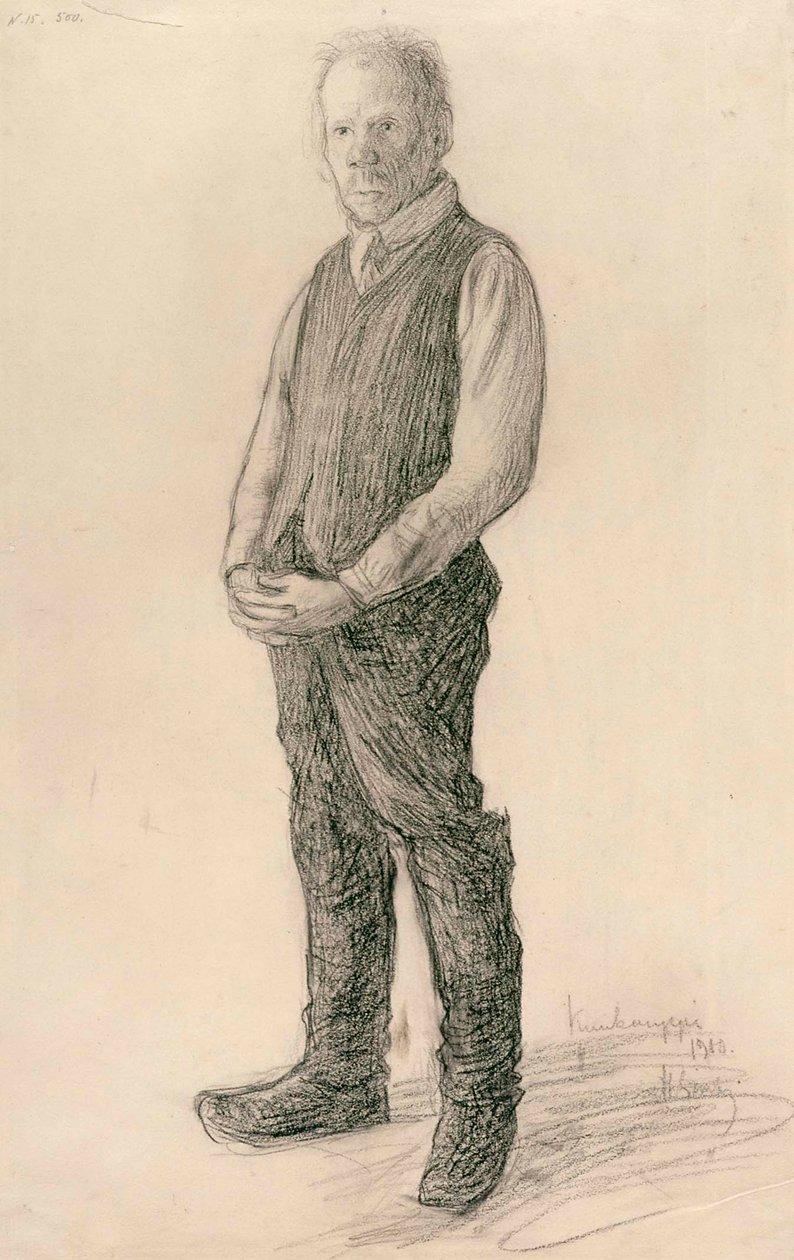 Um agricultor de pé de Hugo Simberg