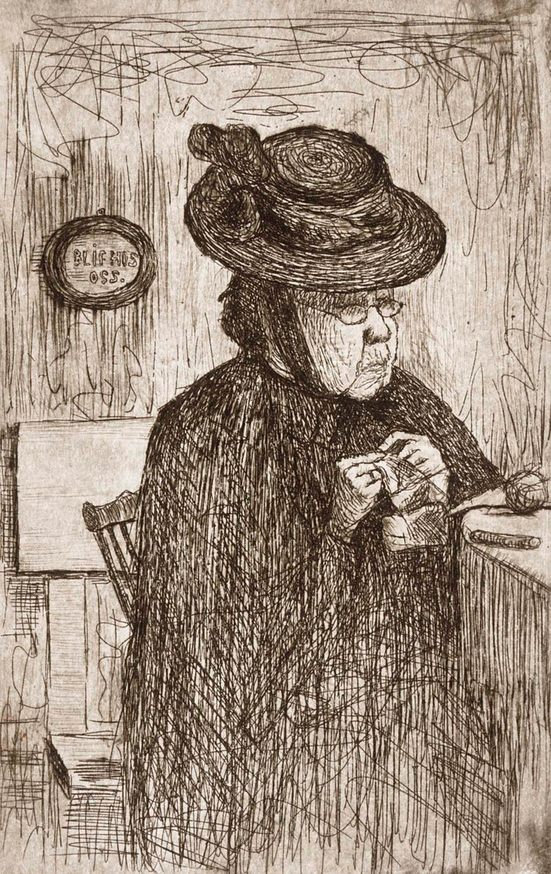 Tia a tricotar de Hugo Simberg