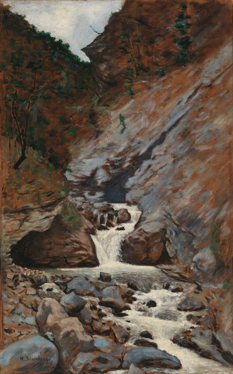 Ribeiro de montanha no Cáucaso de Hugo Simberg