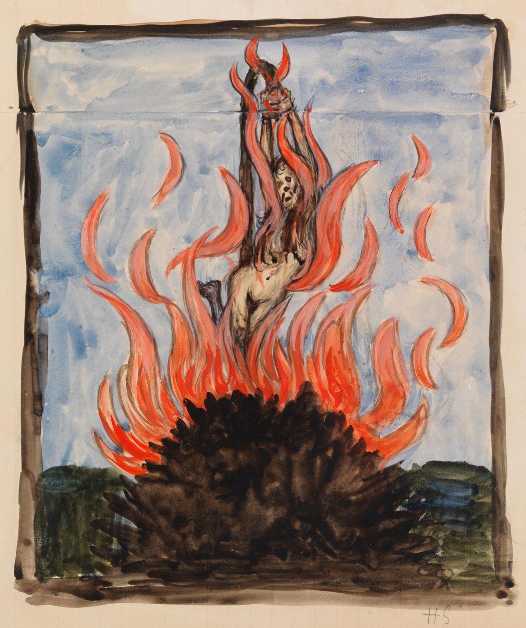 A Bruxa na Fogueira de Hugo Simberg