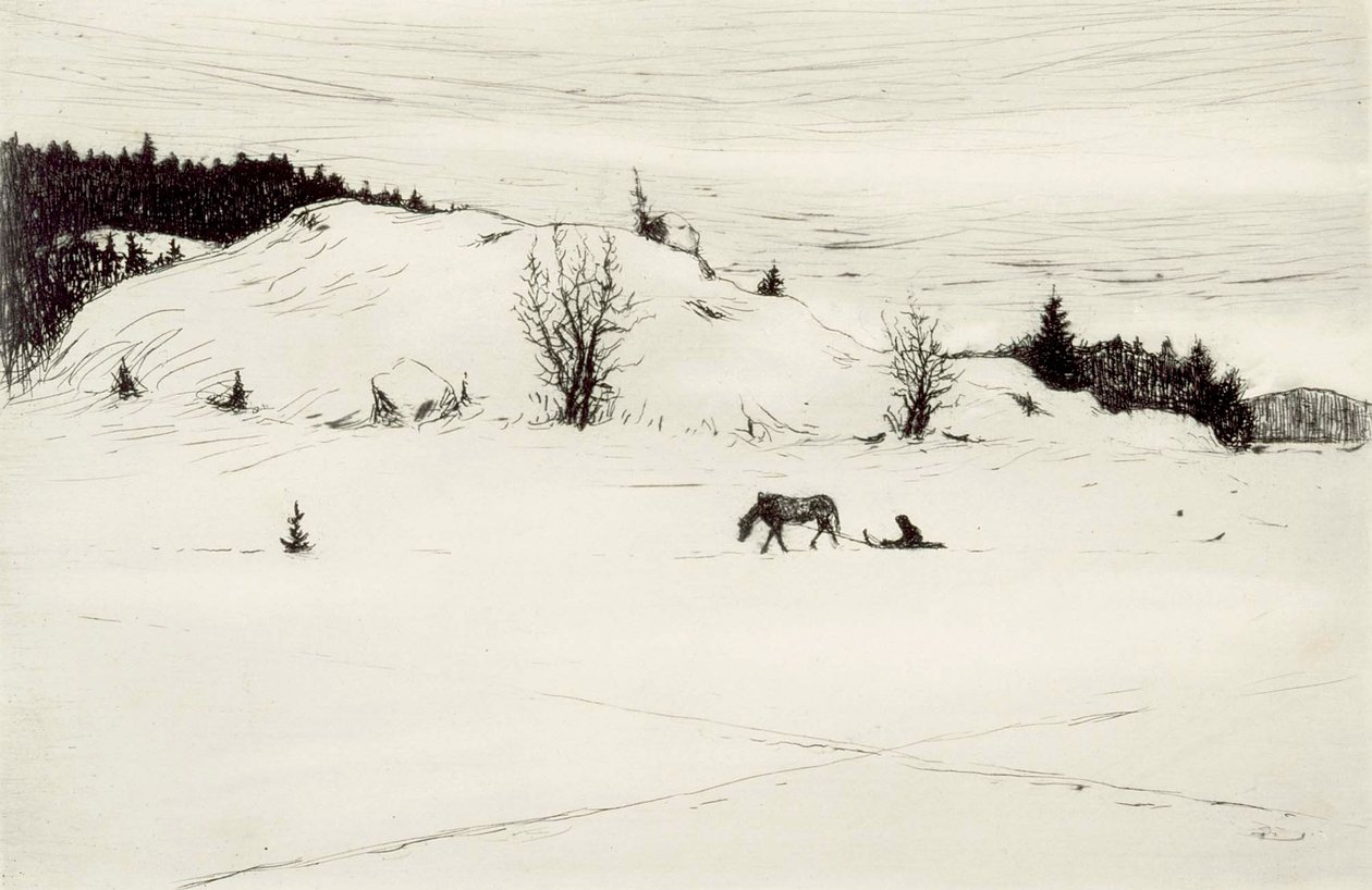 Estrada de inverno II de Hugo Simberg