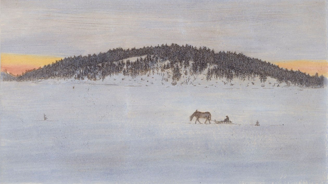 Estrada de inverno I de Hugo Simberg
