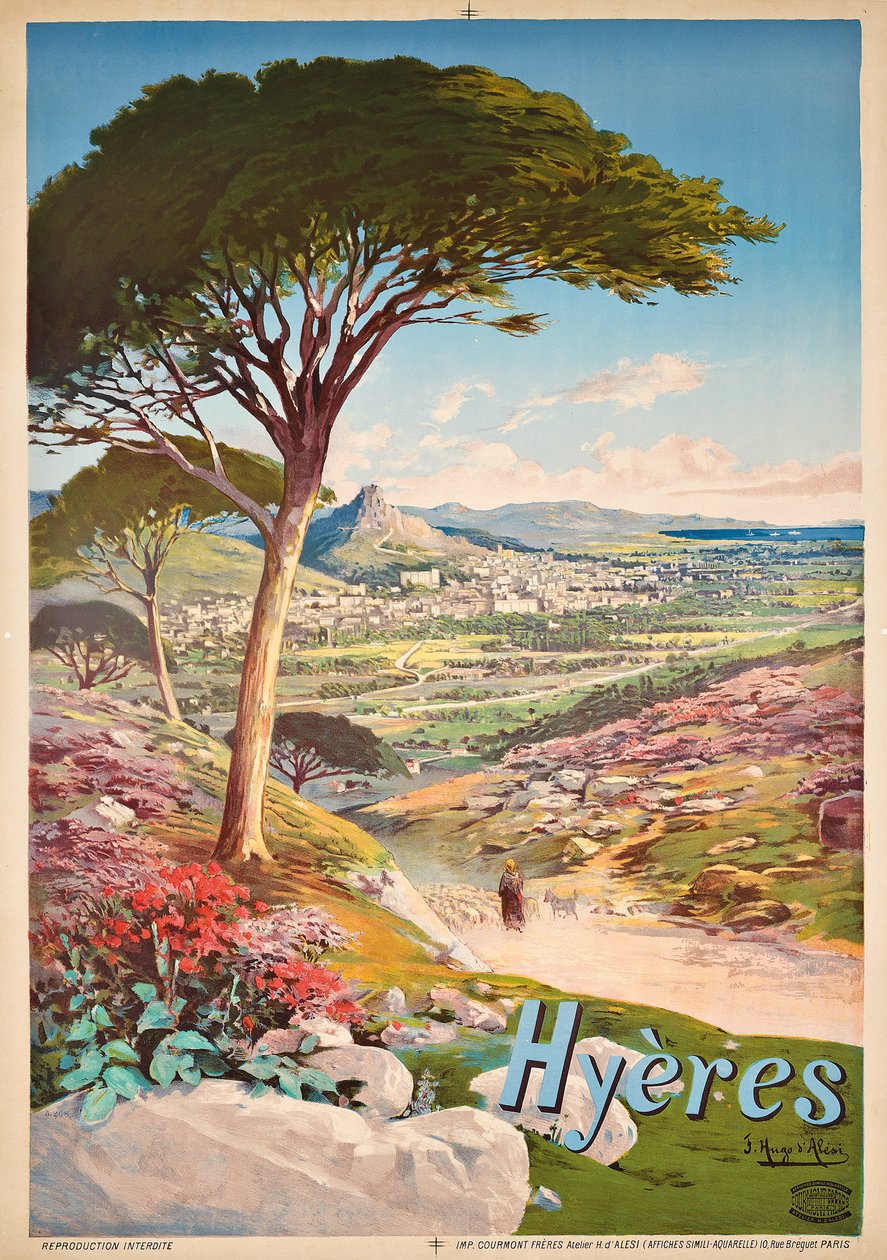 Propaganda de pôsteres Hyères, França, 1900 de Hugo d Alesi