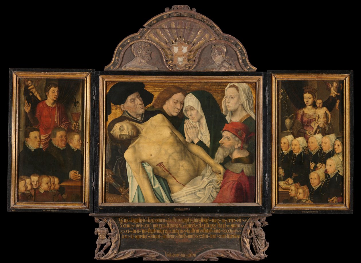 a Lamentação, c.1527 (óleo sobre painel) de Hugo van der (after) Goes