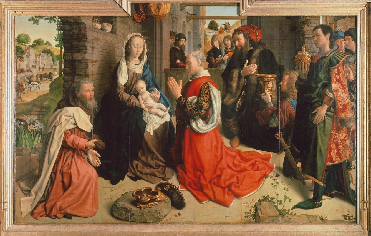 Adoração dos Reis Magos, c.1470 (óleo sobre painel) de Hugo van der Goes
