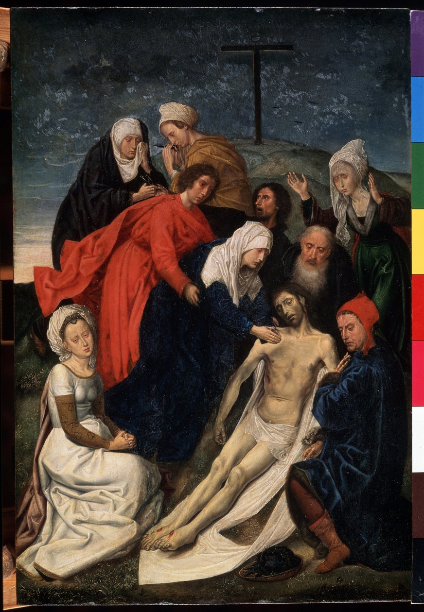 "Lamentação sobre a Morte de Cristo" Pintura de Hugo van der Goes (1435-1482) Dim. 36x30 cm Museu Hermitage, São Petersburgo de Hugo van der Goes