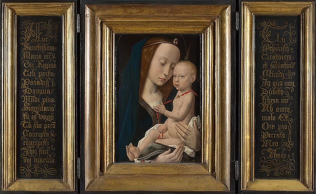 Madonna e criança. Por volta de 1485 de Hugo van der Goes