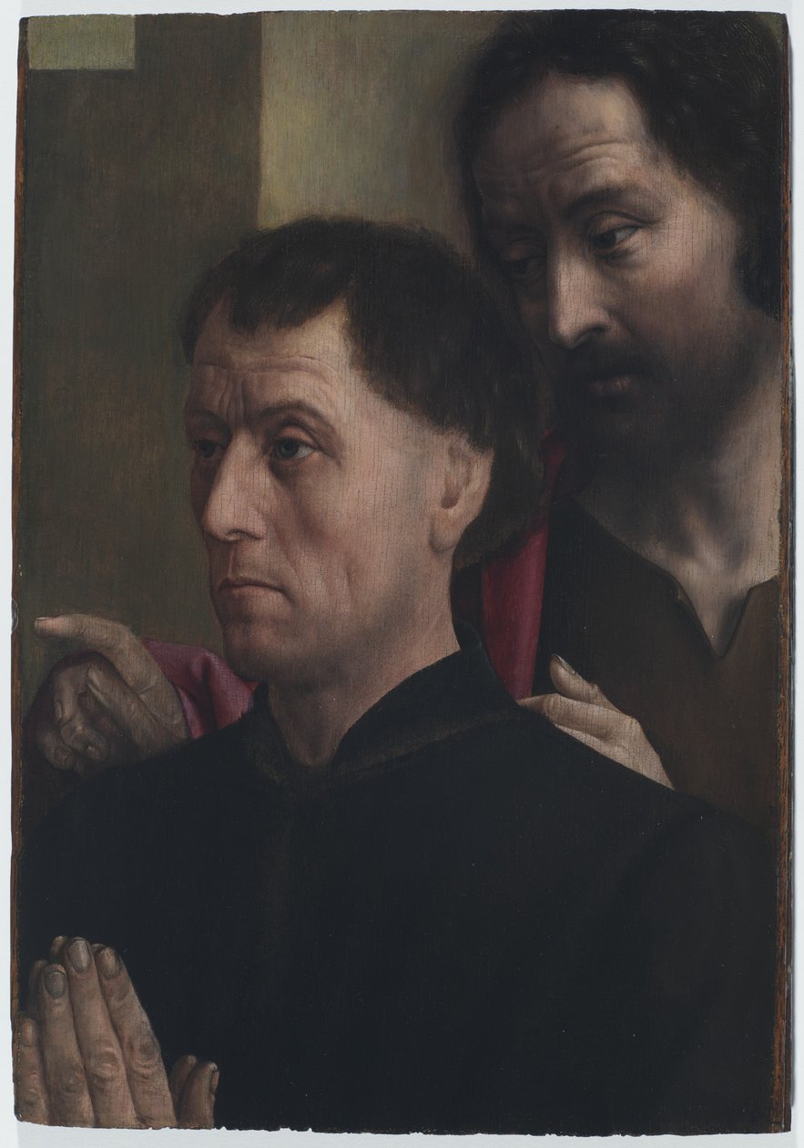 Retrato de um homem em oração com São João Batista de Hugo van der Goes