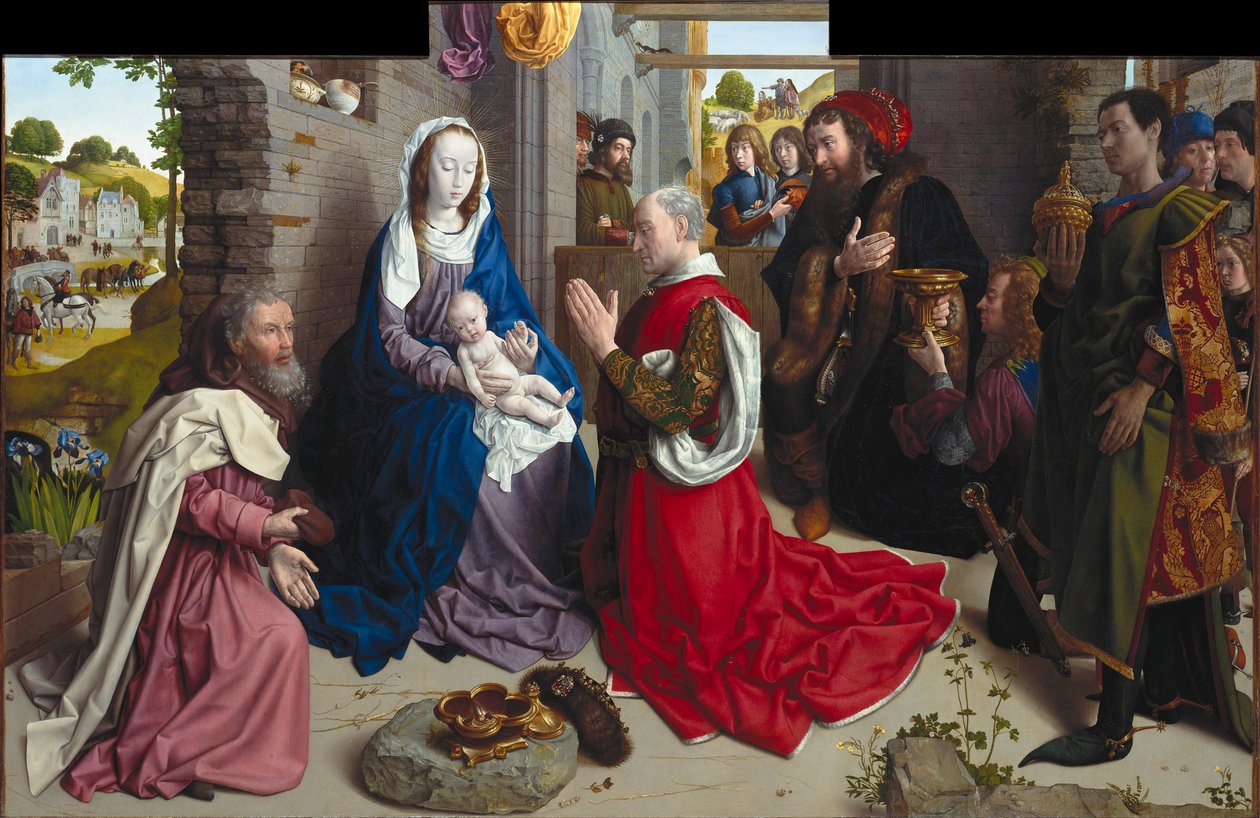 A adoração dos reis Monforte Altar, ca 1470 de Hugo van der Goes