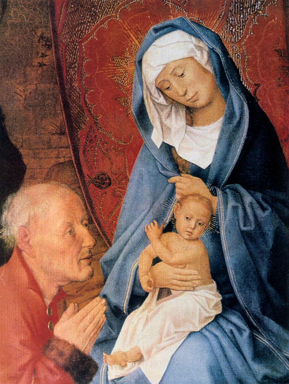 A Adoração dos Reis Magos, detalhe, século XV. de Hugo van der Goes