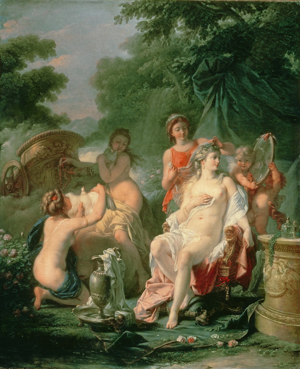 Vênus em seu banheiro, 1760 de Hugues Taraval