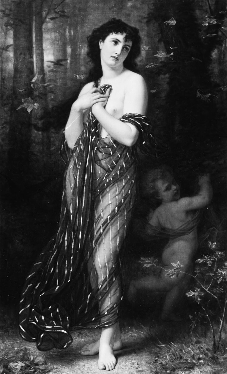 Folhas caindo, alegoria do outono, 1872. de Hugues Merle