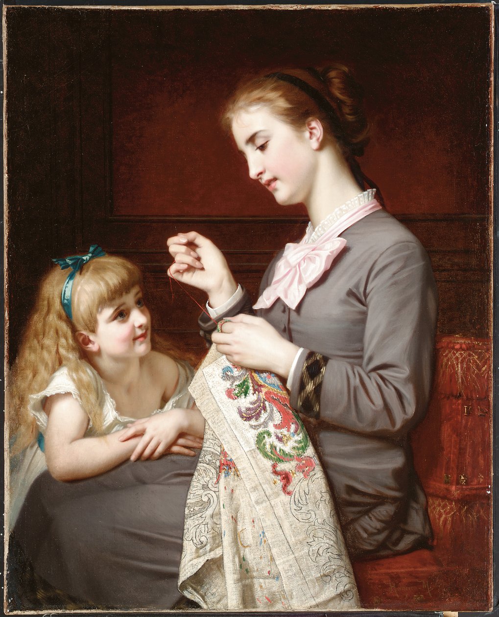 A lição do bordado de Hugues Merle