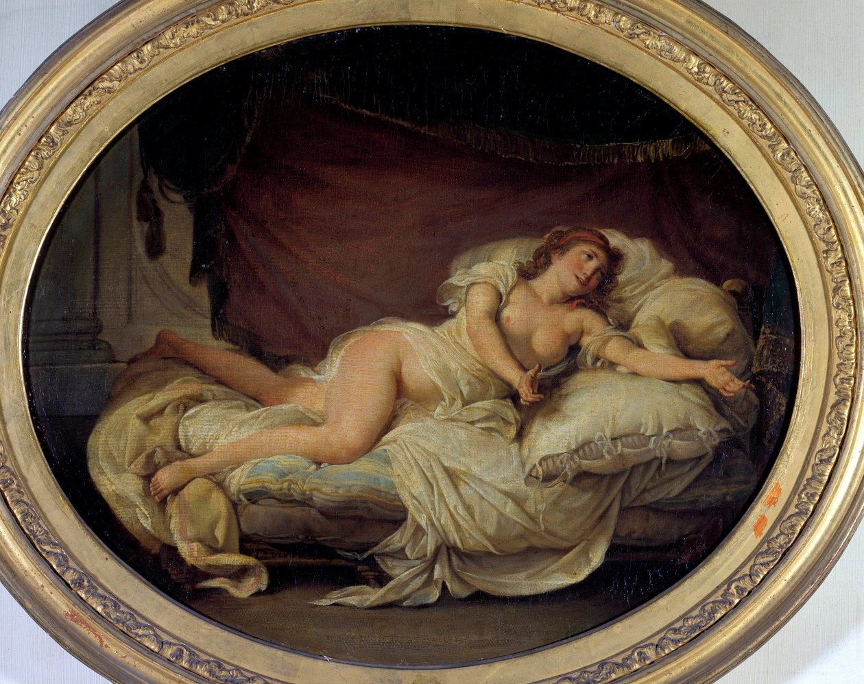 Woman Couchee Painting by Hugues Traval (1728-1785) 1779 Sun. 0,36 x 0,44 m Museu de Belas Artes de Torres de Hugues Traval
