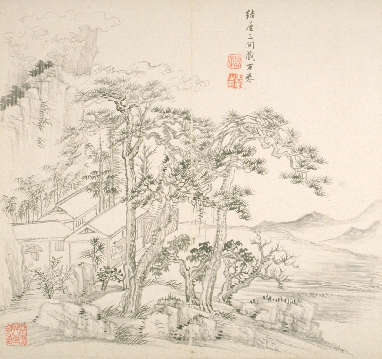 Álbum After Old Masters And Poems (álbum (10 folhas), tinta sobre papel) de Hui Wang