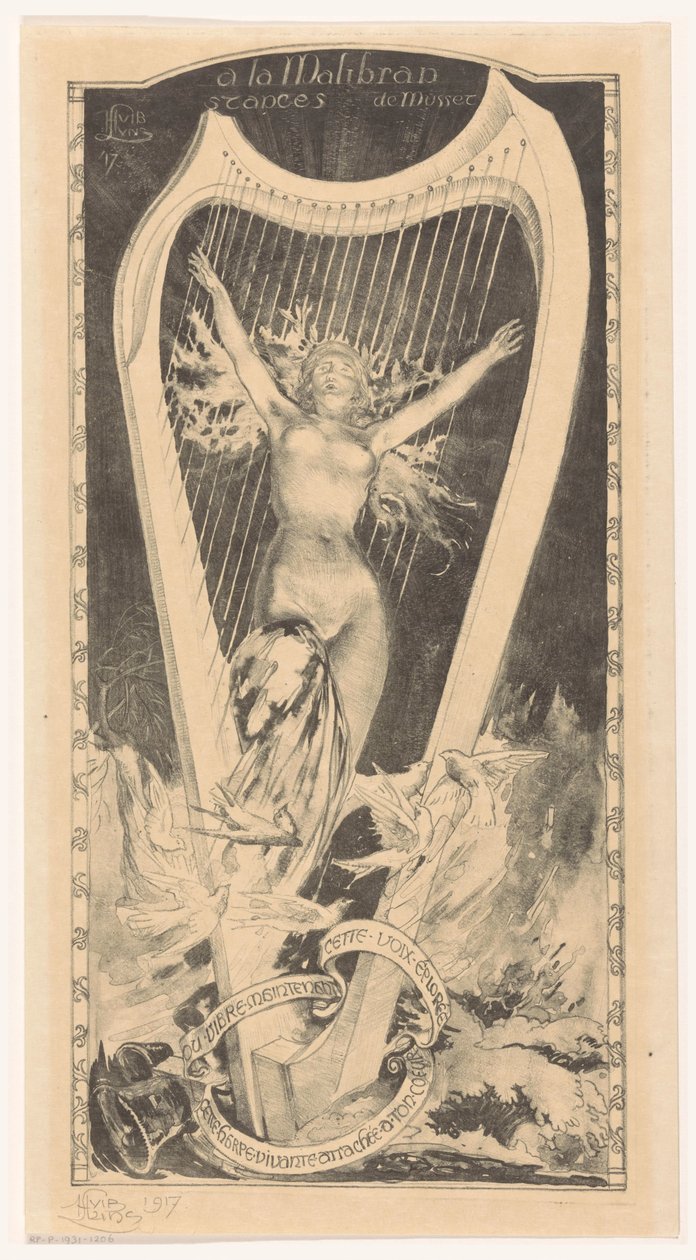 Maria Malibran para harpa la Malibran (título no objeto) de Huib Luns (signed by artist)