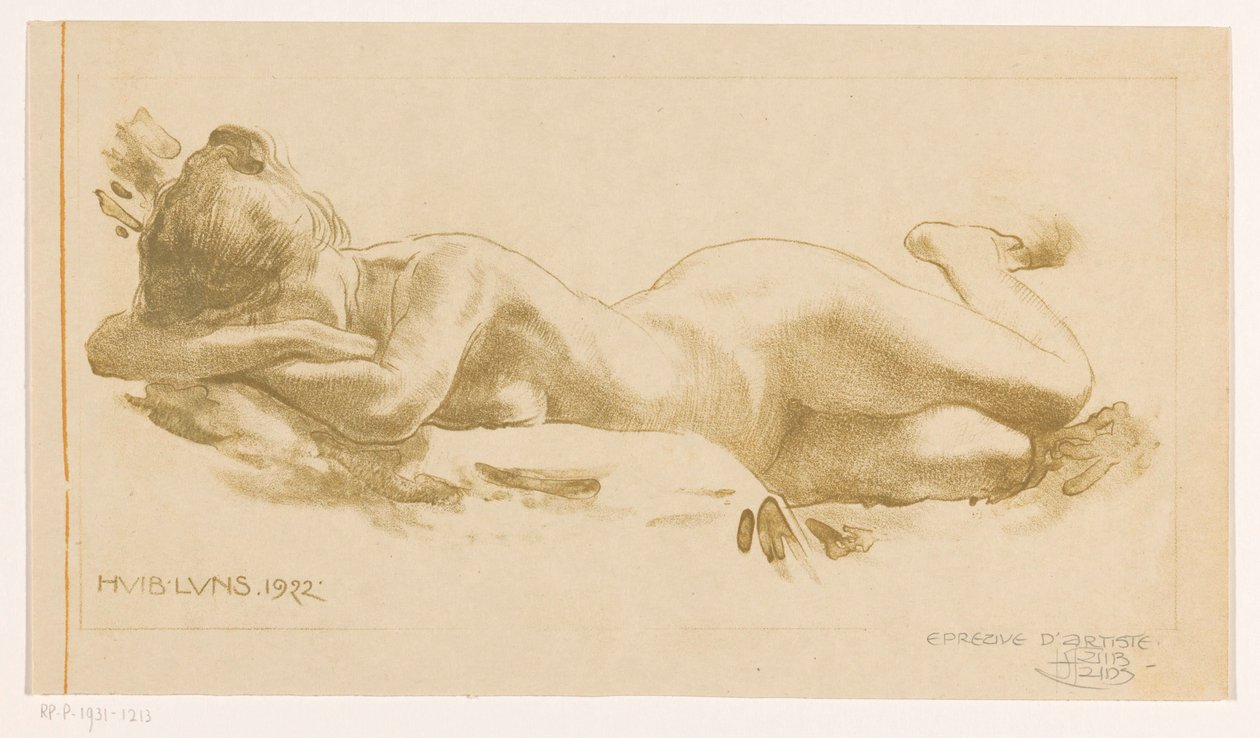 Mulher nua que pára de Huib Luns (signed by artist)