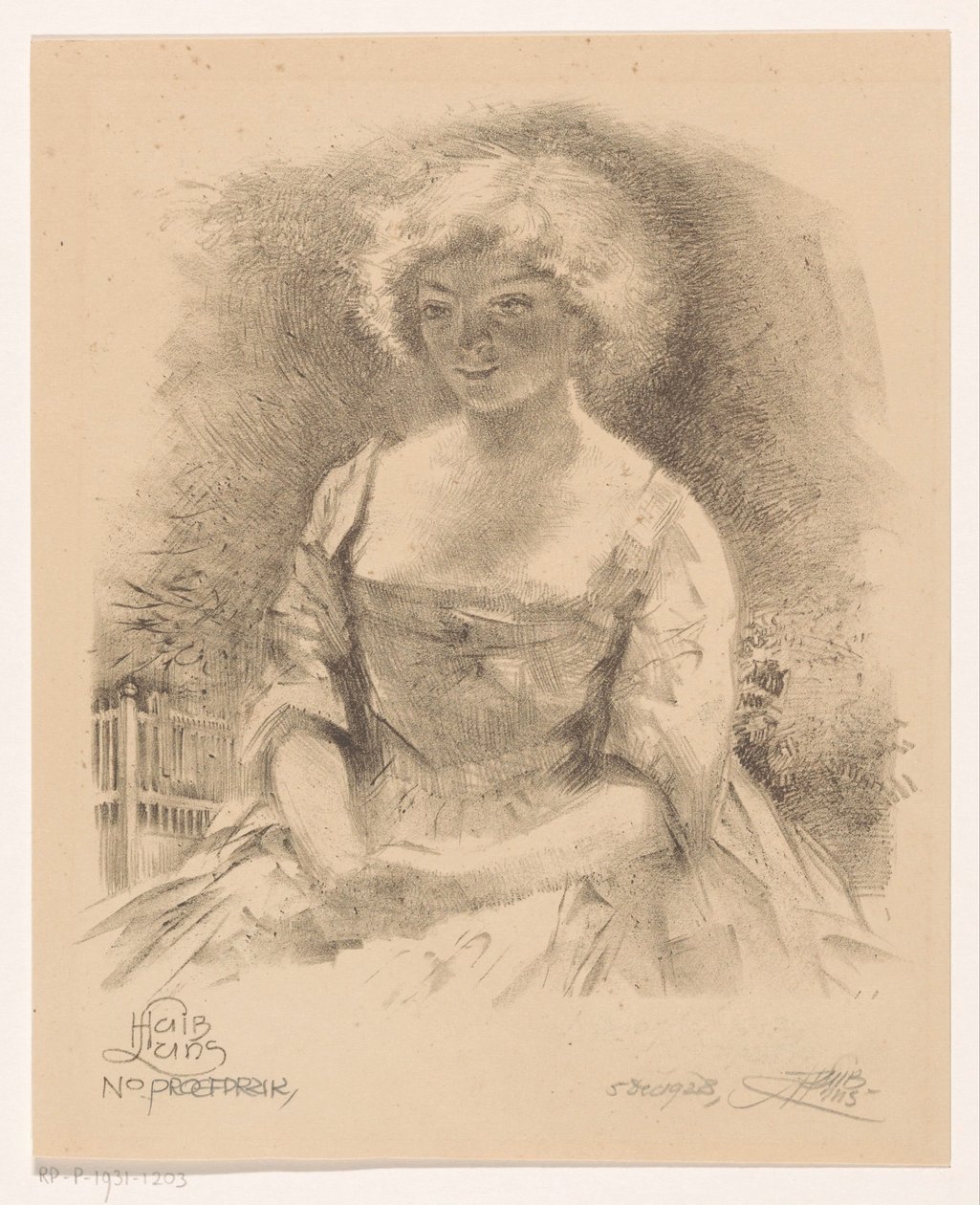 Garota sentada de Huib Luns (signed by artist)