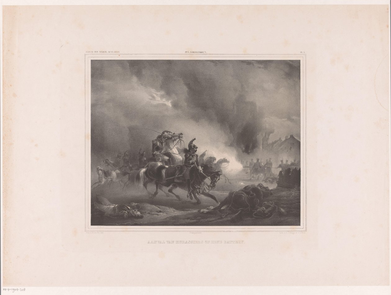 Ataque de soldados a cavalo
Ataque por cuirassiers sobre uma bateria (título sobre objecto)
Álbum de pintores holandeses (título da série sobre o objecto) de Huib van Hove Bz